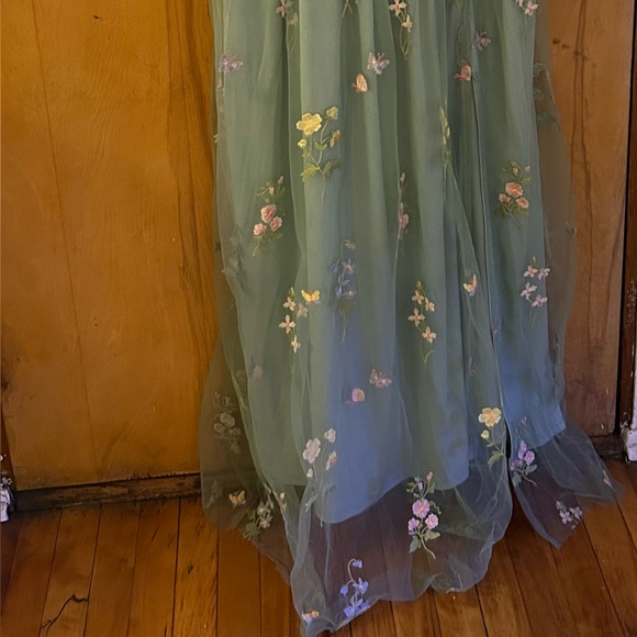 Baltic Born Green Embellished Ruched Sundress for Weddings - Picture 5 of 5